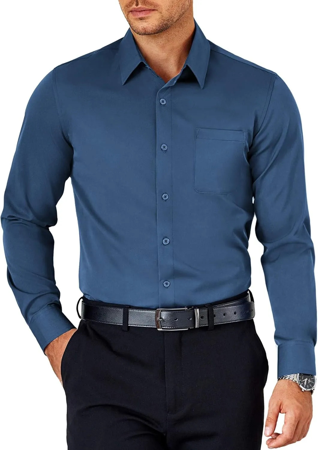 COOFANDY Mens Dress Shirt Long Sleeve Button Down Shirts Business Casual Wrinkle Free Shirts with Pocket