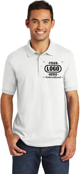 Custom Embroidered Polo Shirts with Your OWN Logo. Port N Company Core Blend Pique Polo