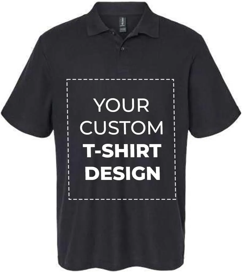 Custom Personalized Adult Customized Cotton Pique Half Sleeve Golf Polo Neck Unisex T-Shirt with Photo Text Logo Name