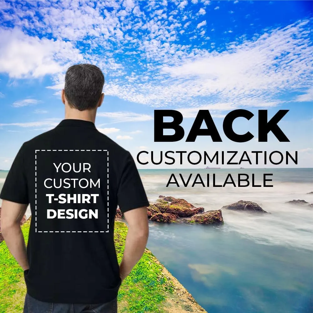 Custom Personalized Adult Customized Cotton Pique Half Sleeve Golf Polo Neck Unisex T-Shirt with Photo Text Logo Name