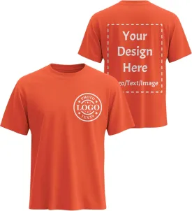 Custom T Shirts Made in USA Bulk Customized Heavy Cotton Short Sleeve Tee Shirt Personalized Unisex Shirt with Logo Text