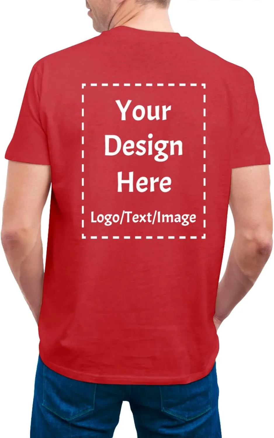 Custom T Shirts Made in USA Bulk Customized Heavy Cotton Short Sleeve Tee Shirt Personalized Unisex Shirt with Logo Text