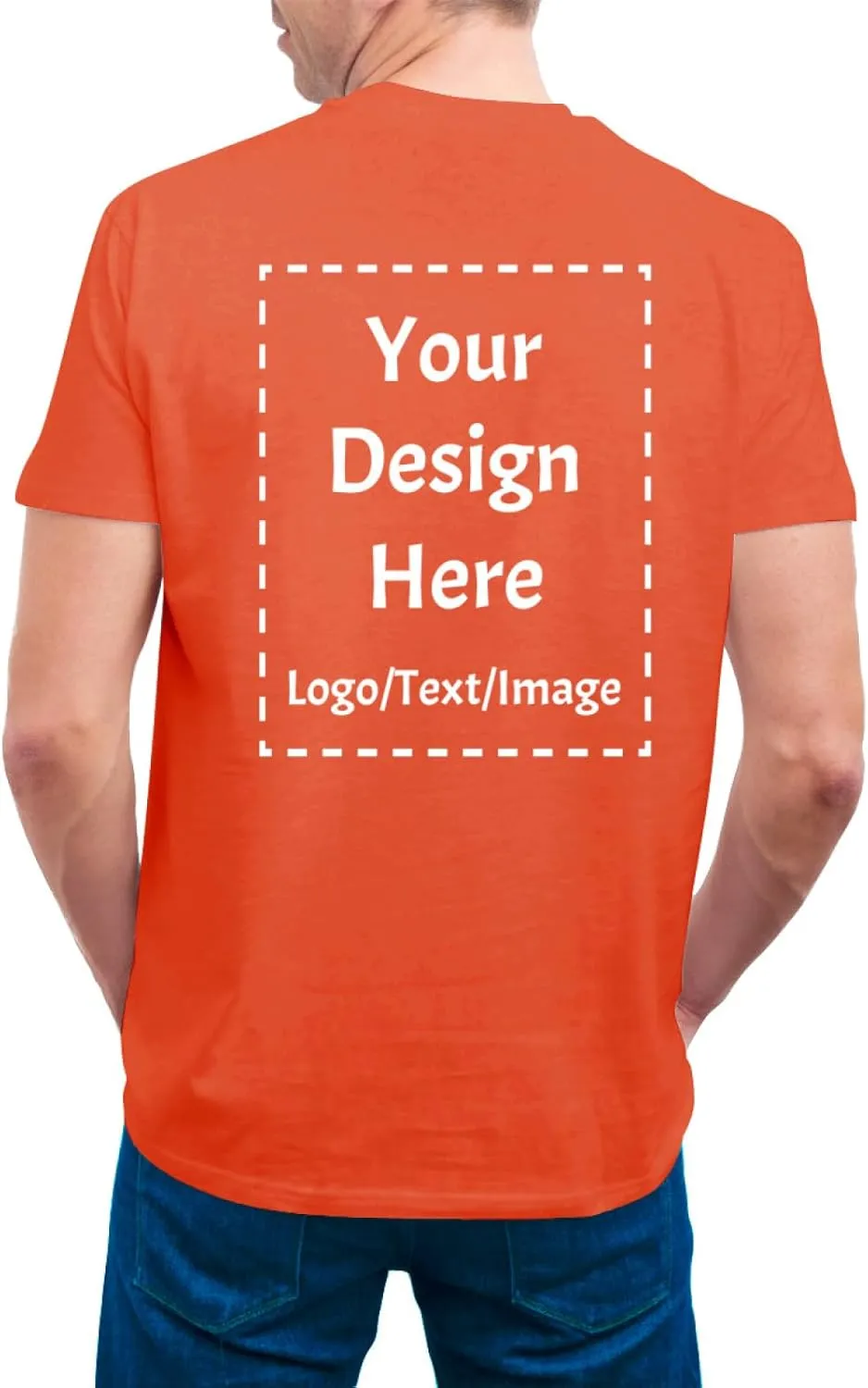 Custom T Shirts Made in USA Bulk Customized Heavy Cotton Short Sleeve Tee Shirt Personalized Unisex Shirt with Logo Text