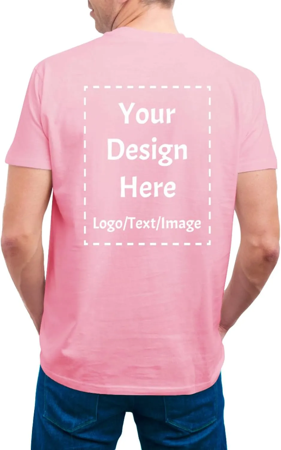 Custom T Shirts Made in USA Bulk Customized Heavy Cotton Short Sleeve Tee Shirt Personalized Unisex Shirt with Logo Text