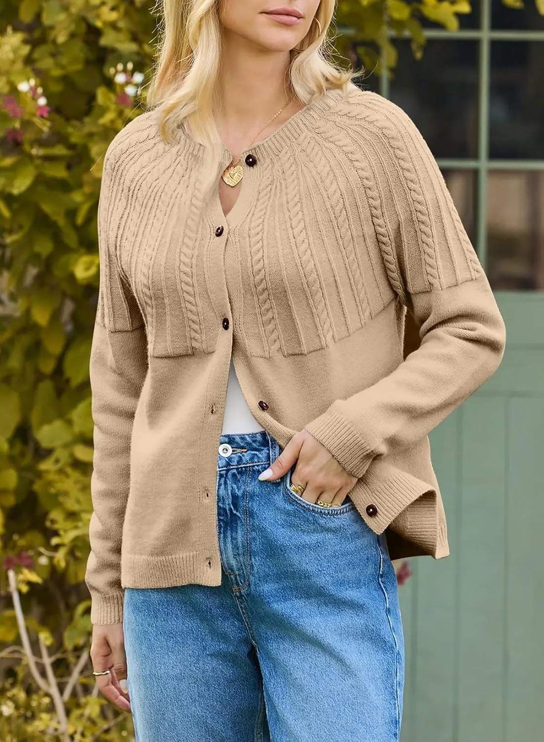 Dokotoo Cardigan Sweaters for Women 2024 Fall Outfits Long Sleeve Crochet Knit Sweaters