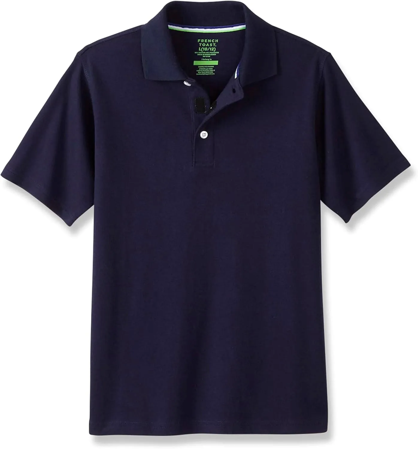 French Toast Kids' Adaptive Short Sleeve Polo Shirt | Hook and Loop Placket | Flat Seams