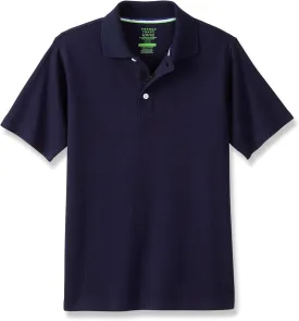 French Toast Kids' Adaptive Short Sleeve Polo Shirt | Hook and Loop Placket | Flat Seams