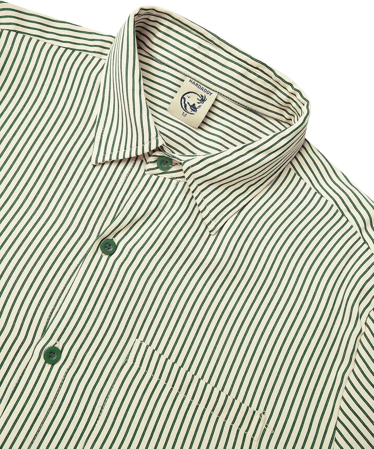 Hardaddy Men's Classic Color Contrast Striped Shirt Long Sleeve Casual Button Down Shirts Blouse