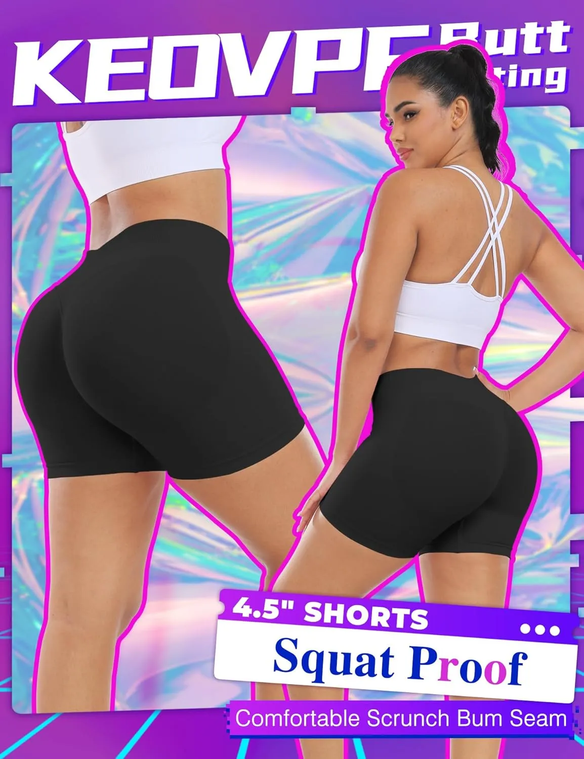 Impact Gym Shorts Women 4.5" Workout Shorts Scrunch Butt Lifting Seamless Booty Shorts Yoga Shorts Biker Shorts