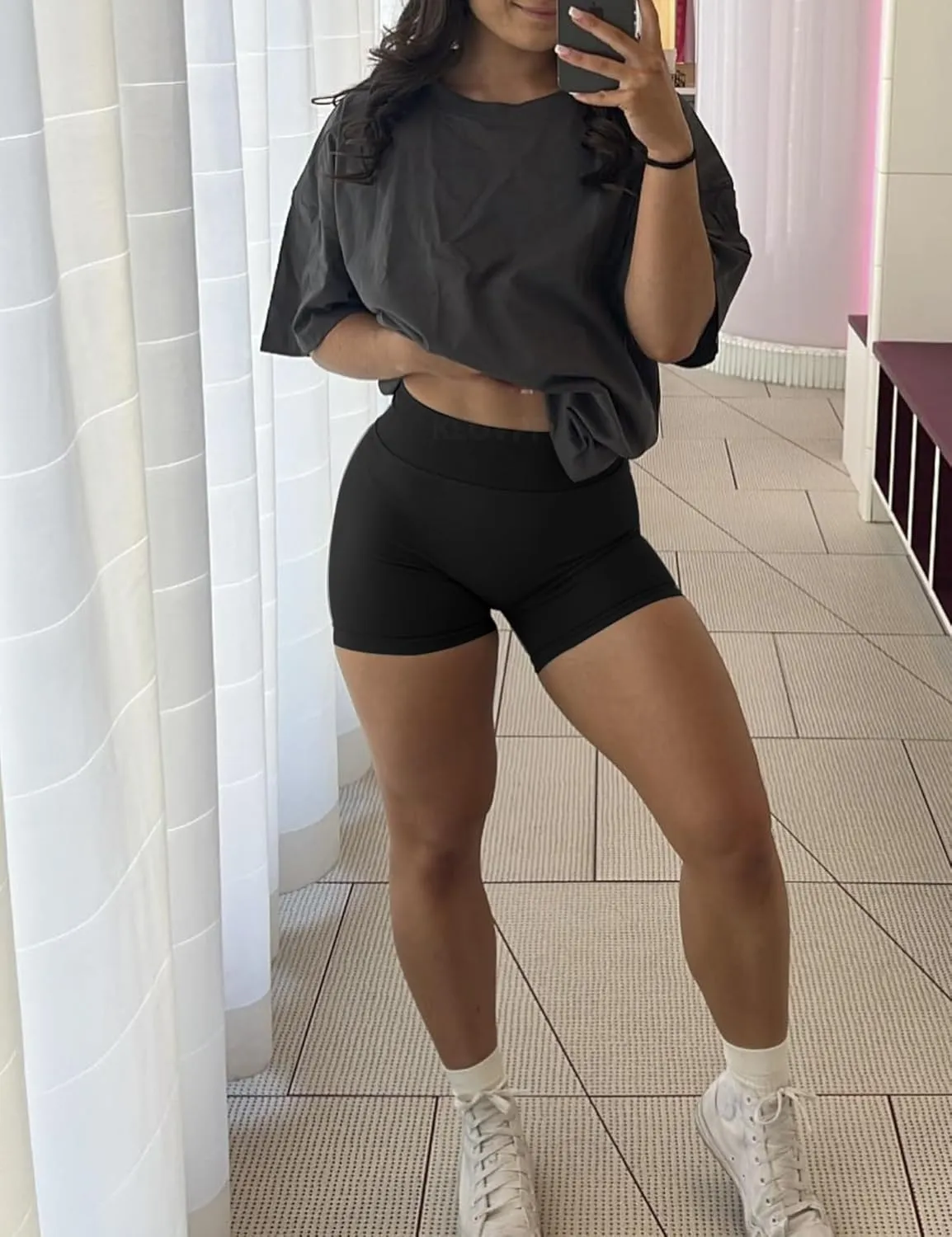 Impact Gym Shorts Women 4.5" Workout Shorts Scrunch Butt Lifting Seamless Booty Shorts Yoga Shorts Biker Shorts
