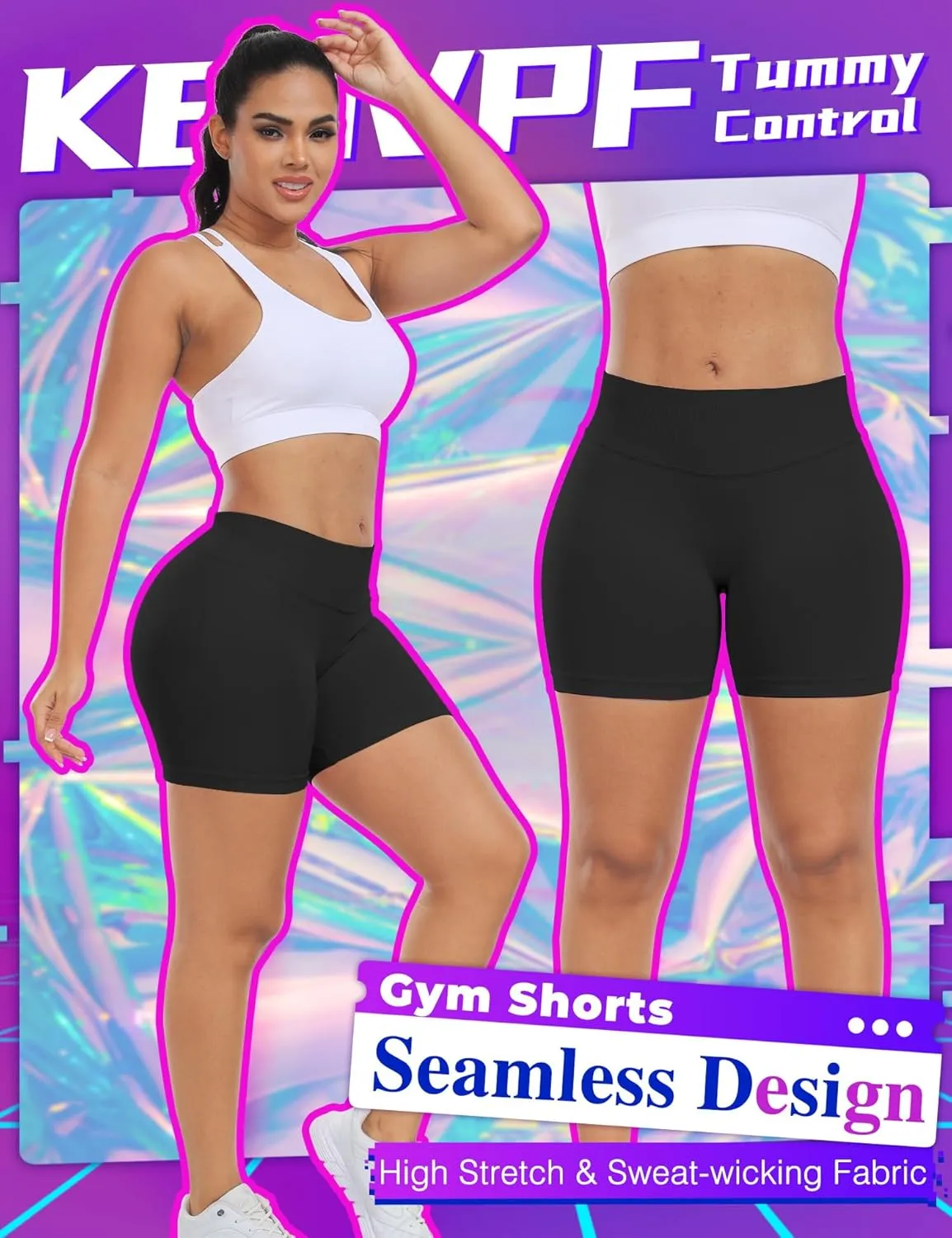 Impact Gym Shorts Women 4.5" Workout Shorts Scrunch Butt Lifting Seamless Booty Shorts Yoga Shorts Biker Shorts
