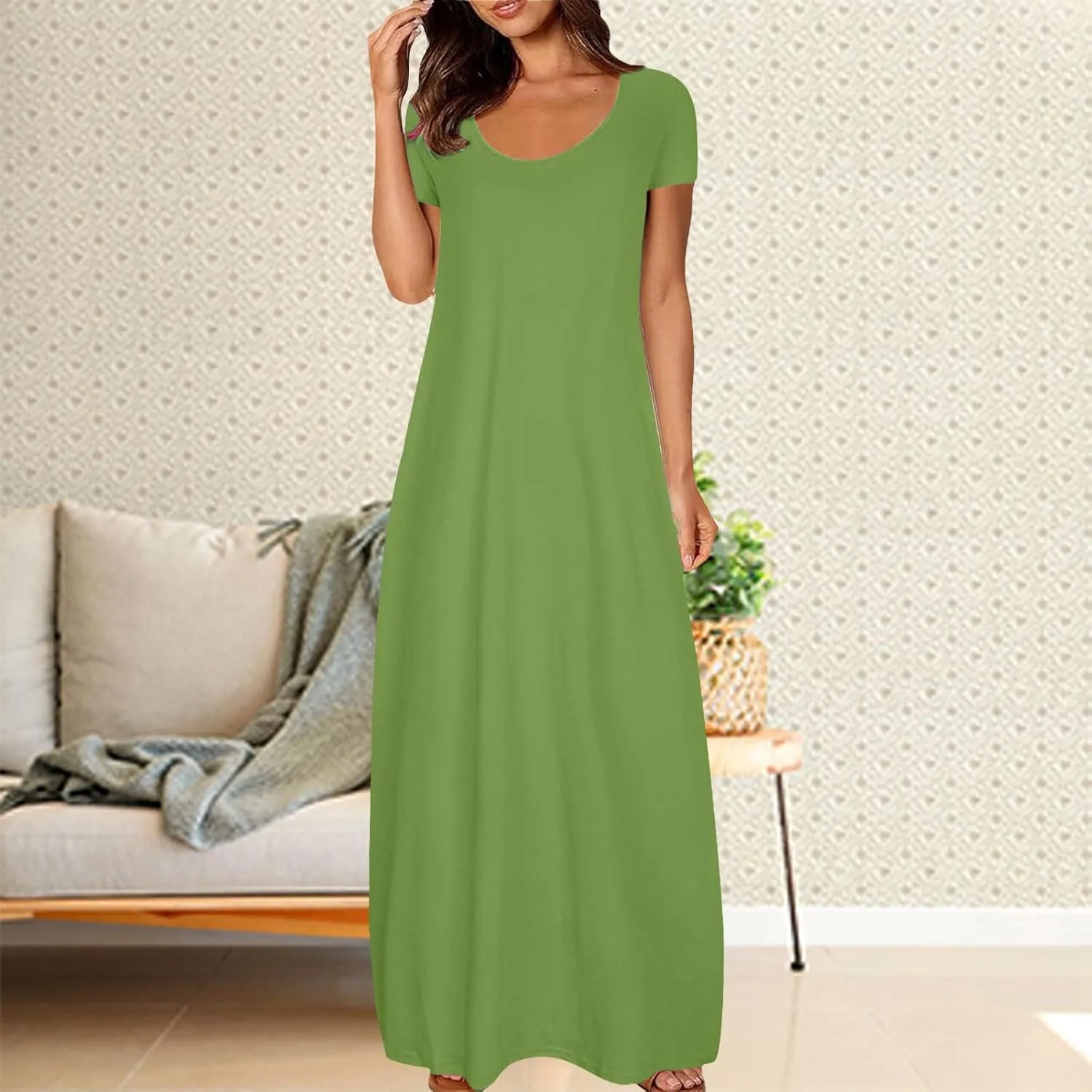 Long Maxi Dress for Women Summer Boho Loose Skirts Vacation Button Down 2025