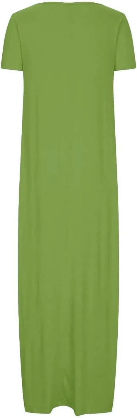Long Maxi Dress for Women Summer Boho Loose Skirts Vacation Button Down 2025