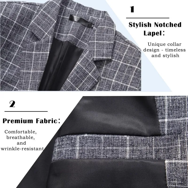 Mens Casual Blazer Suit Jacket Stylish Sport Coats 1 Button Lightweight Notched Lapel Blazers for Daily