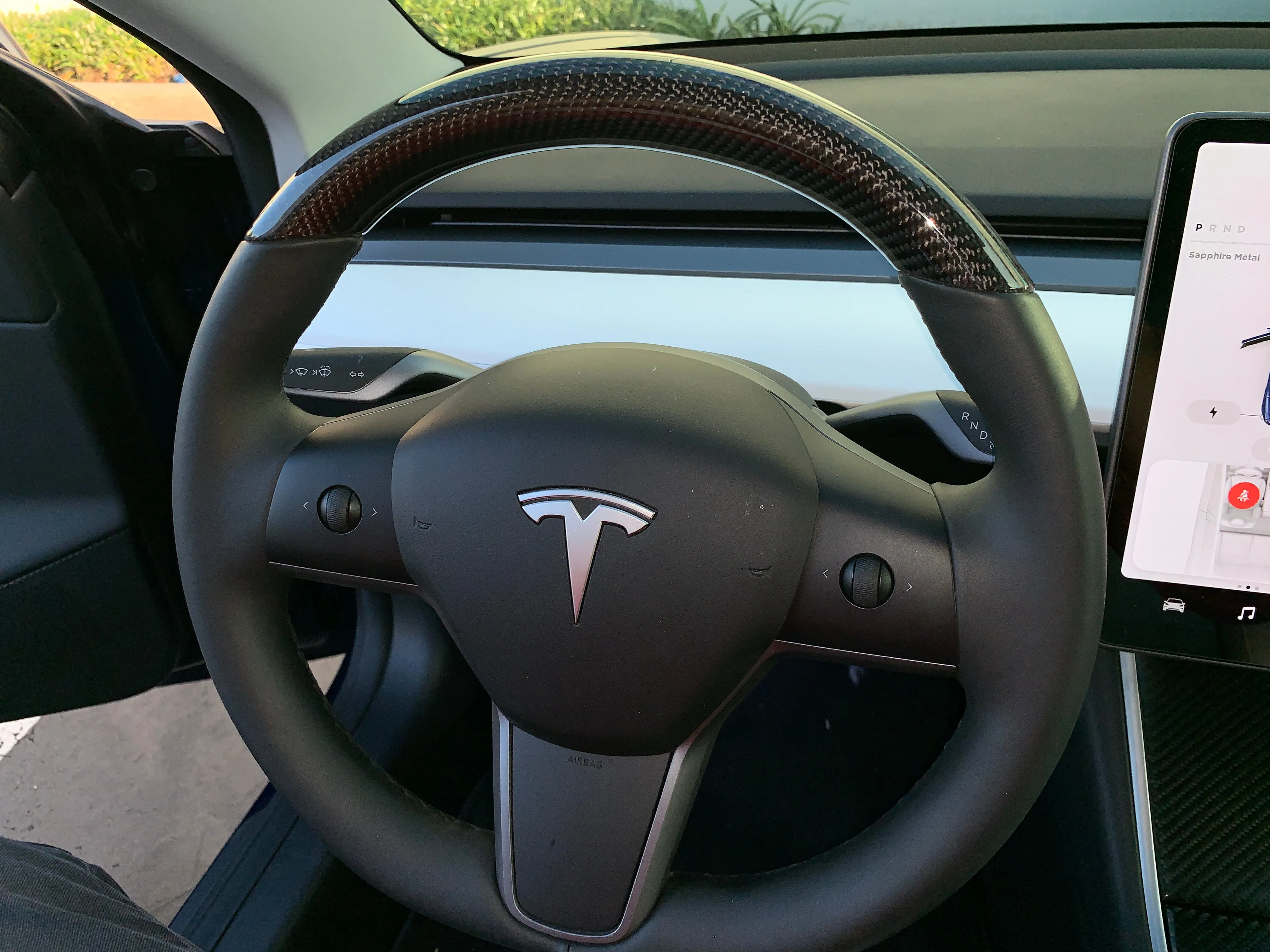Model 3 & Y - Standard Steering Wheel - Top Half Real Molded Carbon Fiber