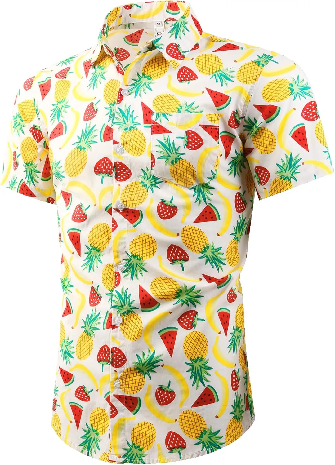 OCHENTA Hawaiian Shirt for Men Summer Casual Beach Short Sleeve Button Down Floral Shirts