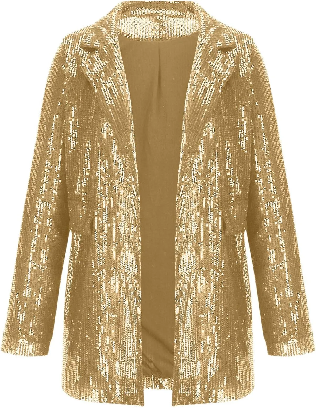 Women's Sequin Jackets Open Front Blazer Jacket Casual Long Sleeve Sparkly Cardigan Coat with Pocket 2024 Fashion
